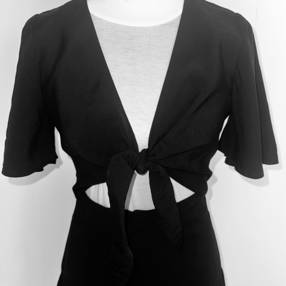 Lani The Label Tie-Front Black Ruffled Midi - Size S - Picture 3 of 6